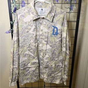 Disney Men's Leaf Pattern Jacket with Blue Logo